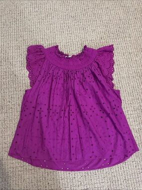LOFT Flutter Sleeve Eyelet Top